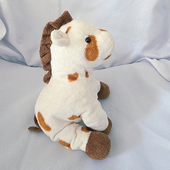 TY Pluffies Horse Cream Brown Spotted Plush Bean Toy Painted Pony 9 Inch 2005 - Picture 4 of 8